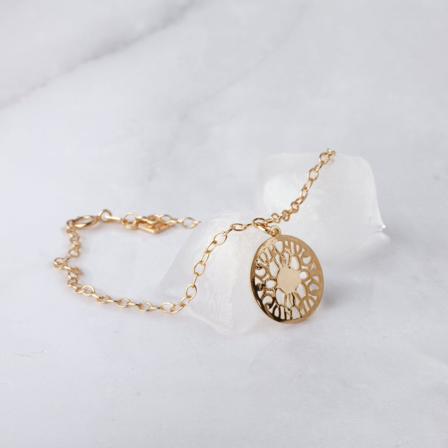 Pulsera Raíces de plata con baño de oro rosa