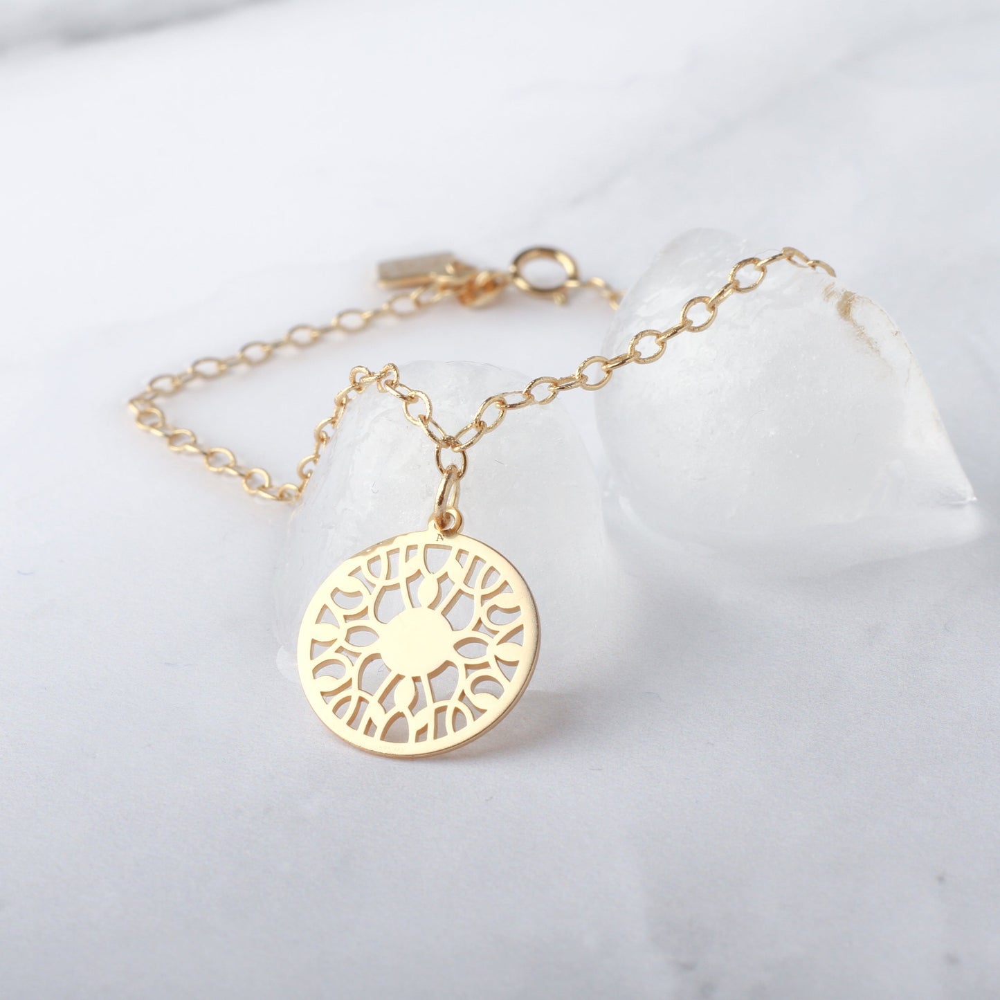 Pulsera Raíces de plata con baño de oro rosa