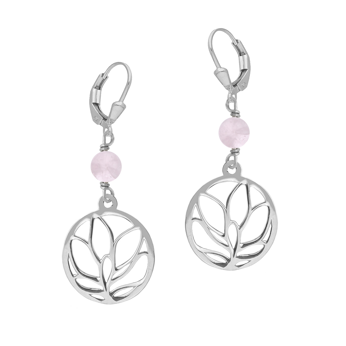 Aretes Amapola cortos con piedras naturales