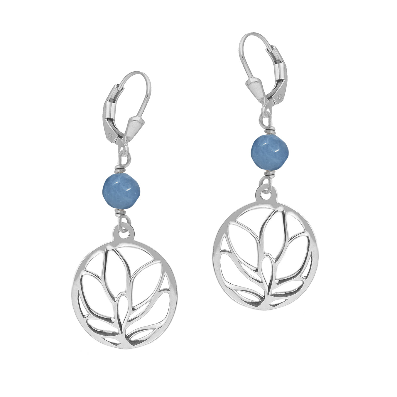 Aretes Amapola cortos con piedras naturales