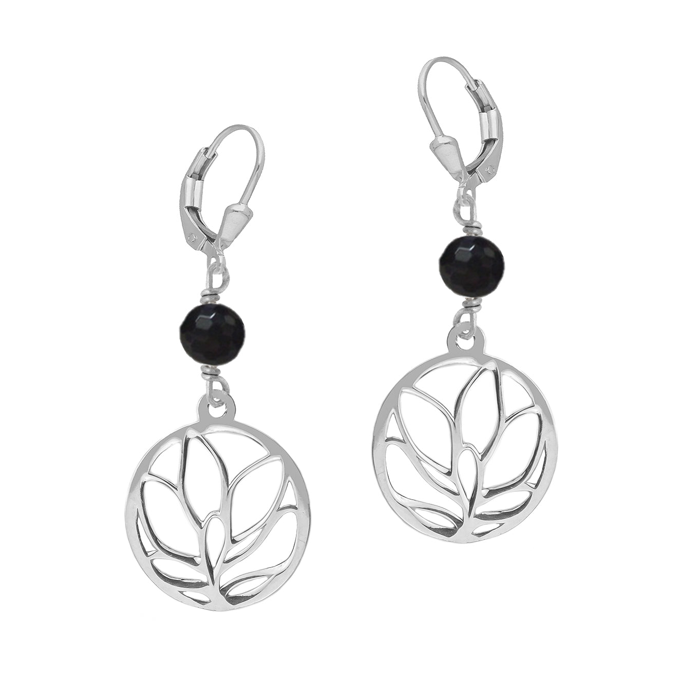 Aretes Amapola cortos con piedras naturales