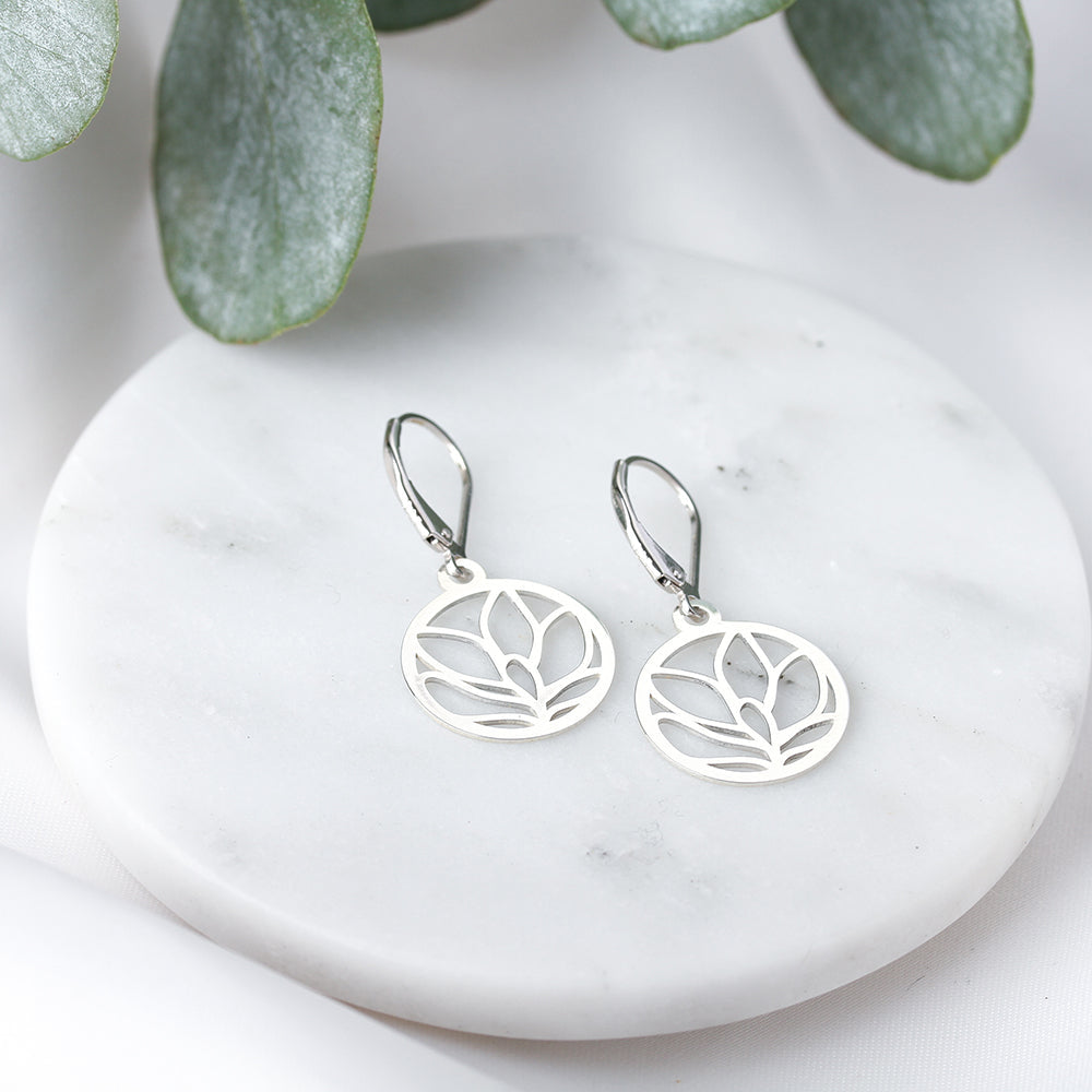 Aretes Amapola cortos plata