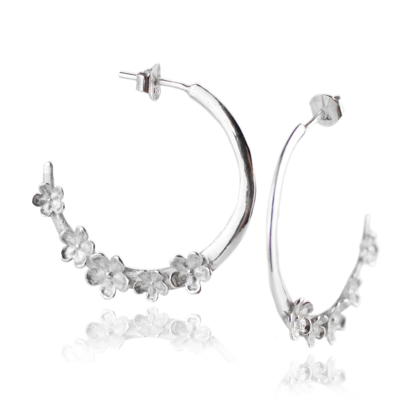 Arracadas Floral de plata