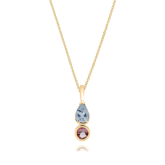 Dije Iris de plata con baño de oro