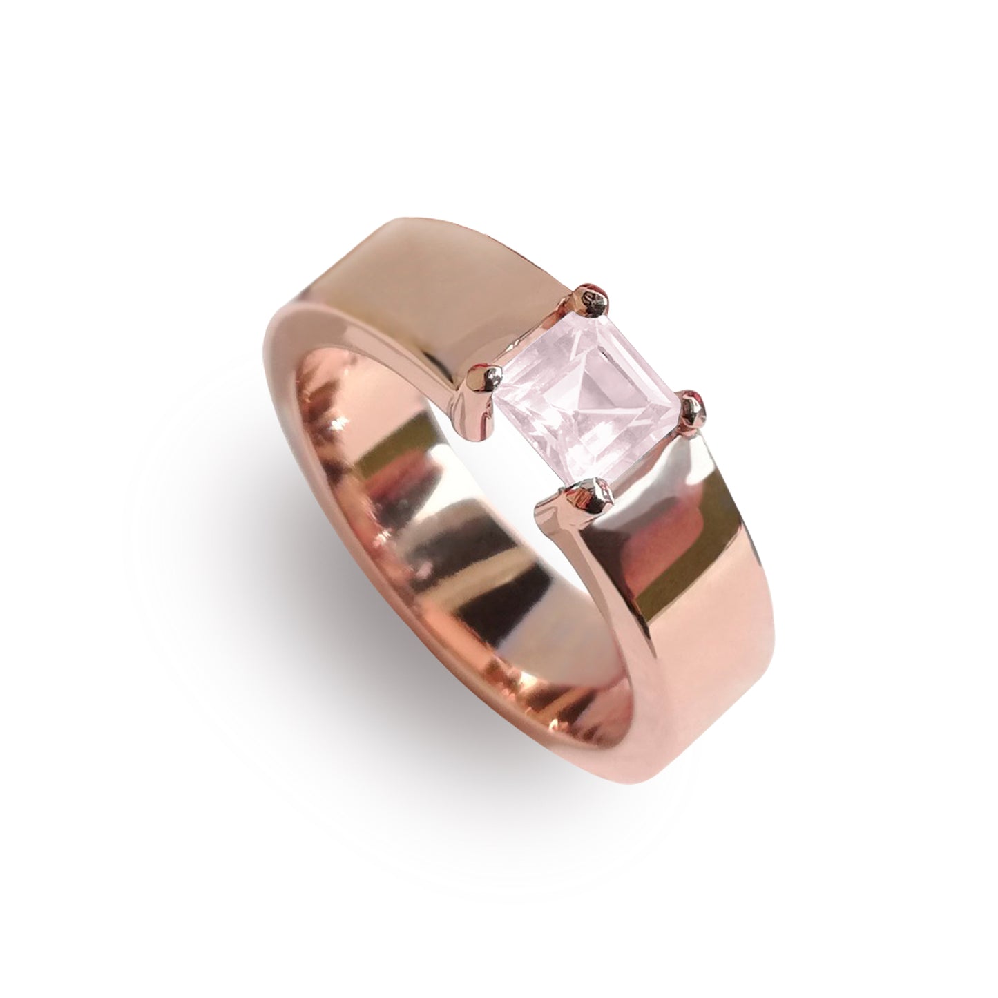 Anillo Azafrán con cuarzo rosa