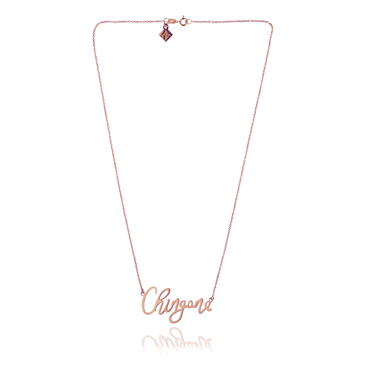 Collar Chingona de plata con baño de oro rosa