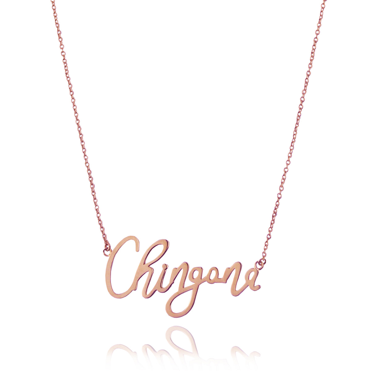 Collar Chingona de plata con baño de oro rosa