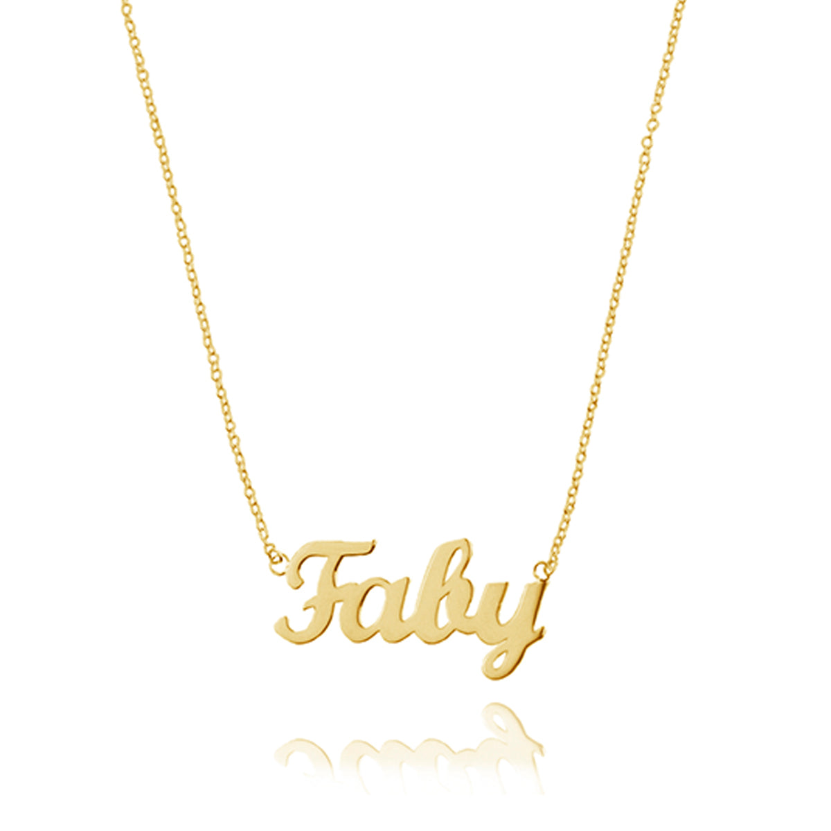 Collar nombre de plata en tipografía clásica