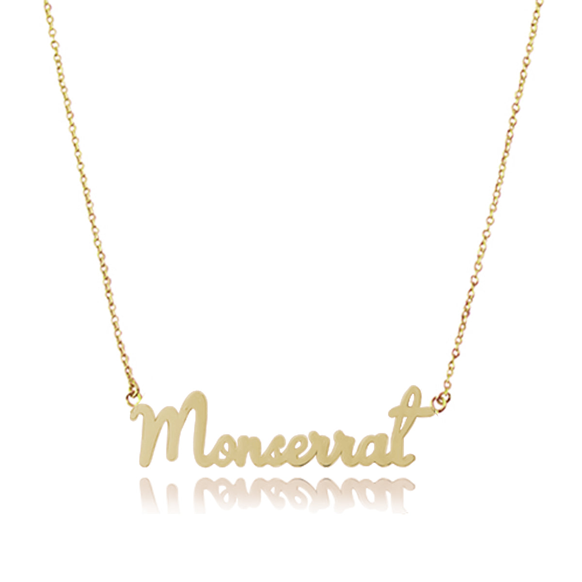 Collar nombre de plata en tipografía manuscrita
