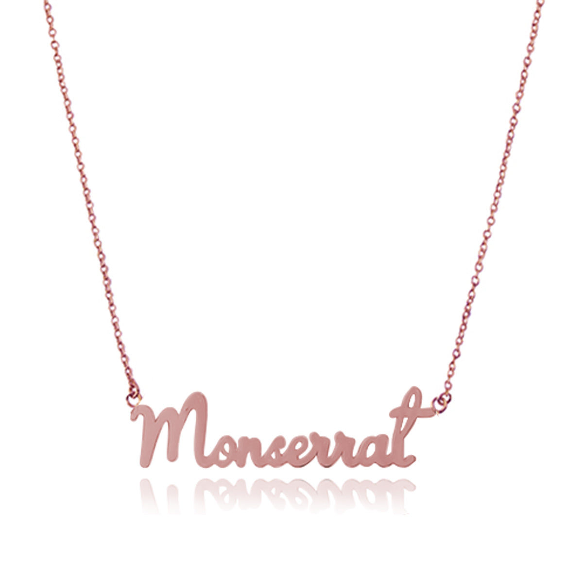 Collar nombre de plata en tipografía manuscrita