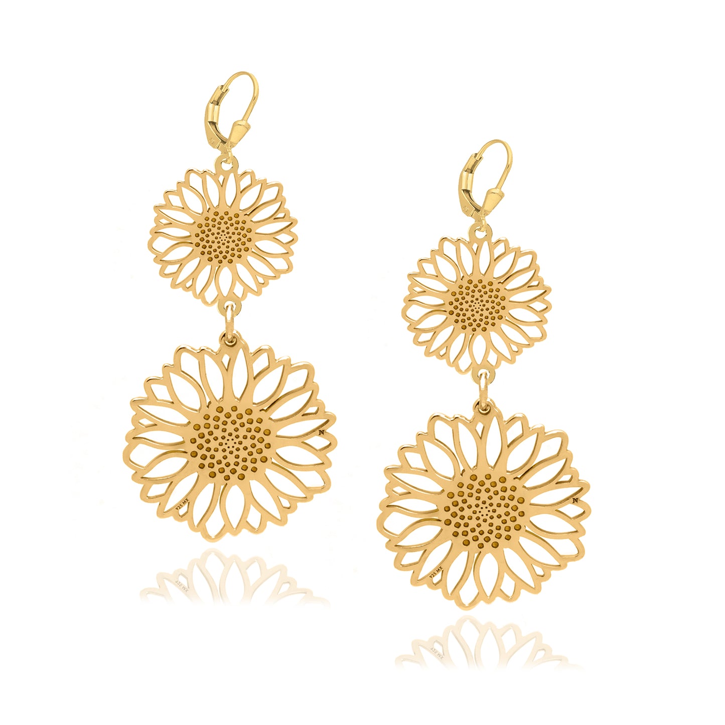 Aretes largos Girasol