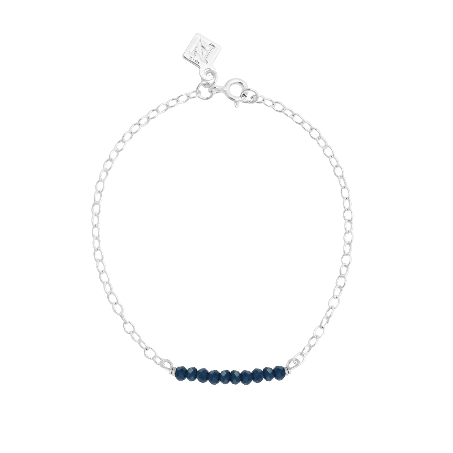 Pulsera Terra cadena de plata con piedras naturales