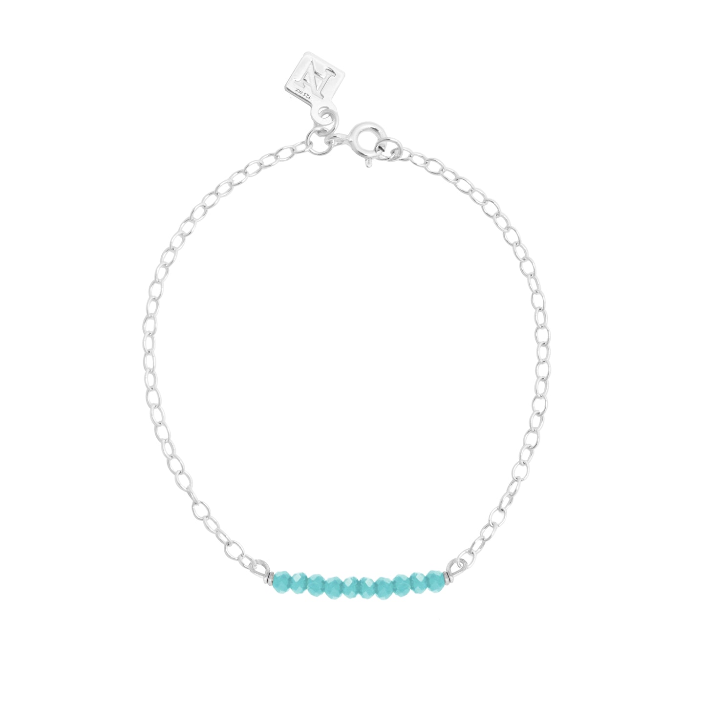 Pulsera Terra cadena de plata con piedras naturales