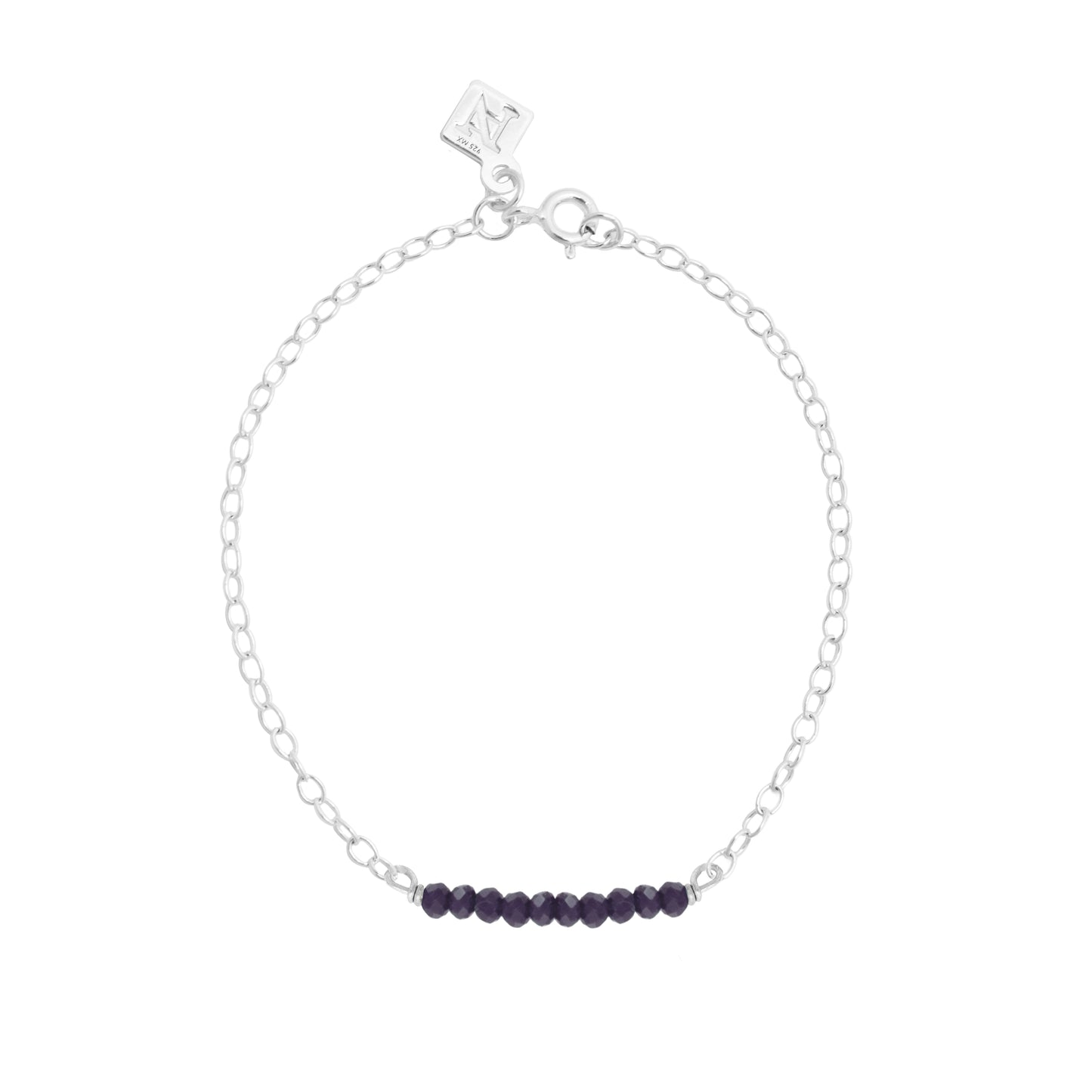 Pulsera Terra cadena de plata con piedras naturales