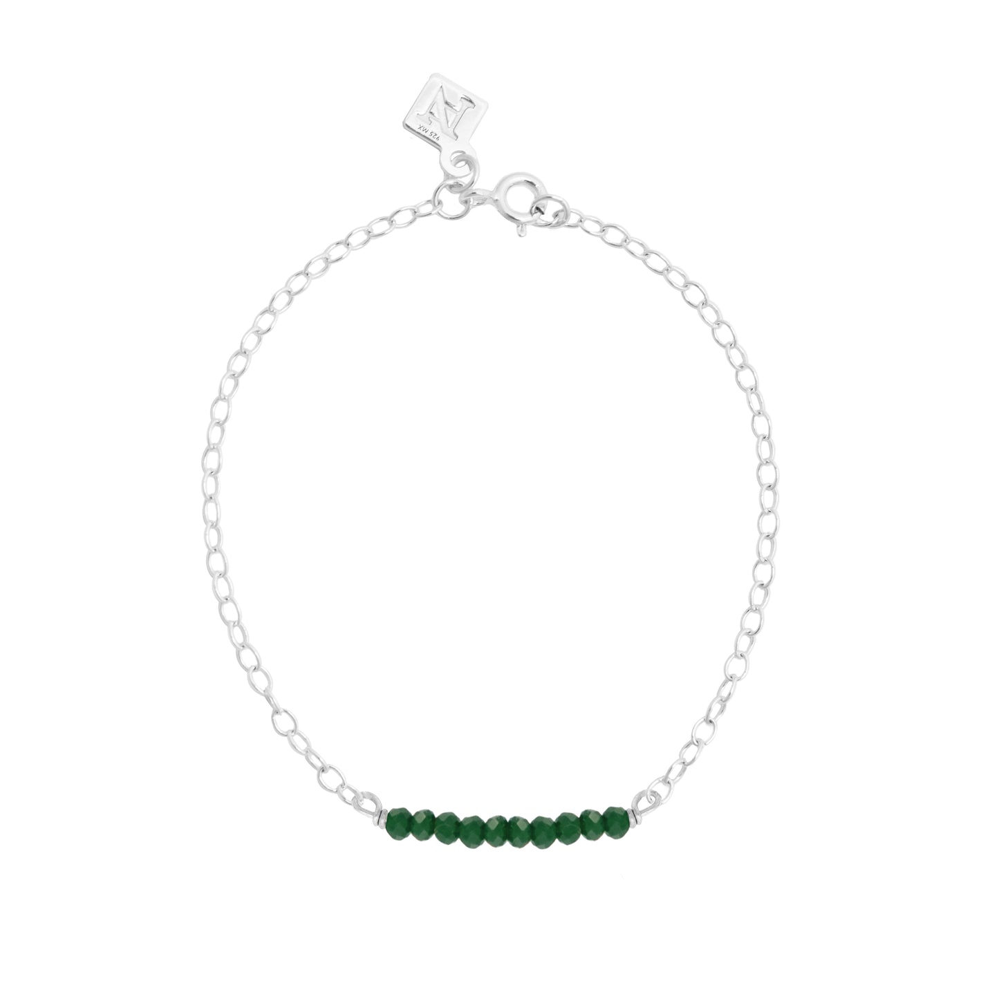 Pulsera Terra cadena de plata con piedras naturales