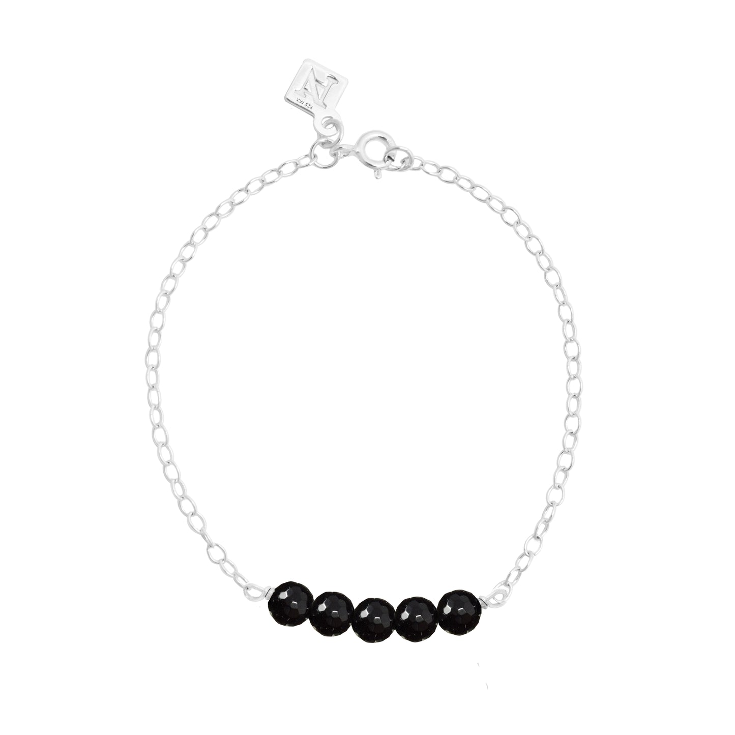 Pulsera Terra cadena de plata con piedras naturales