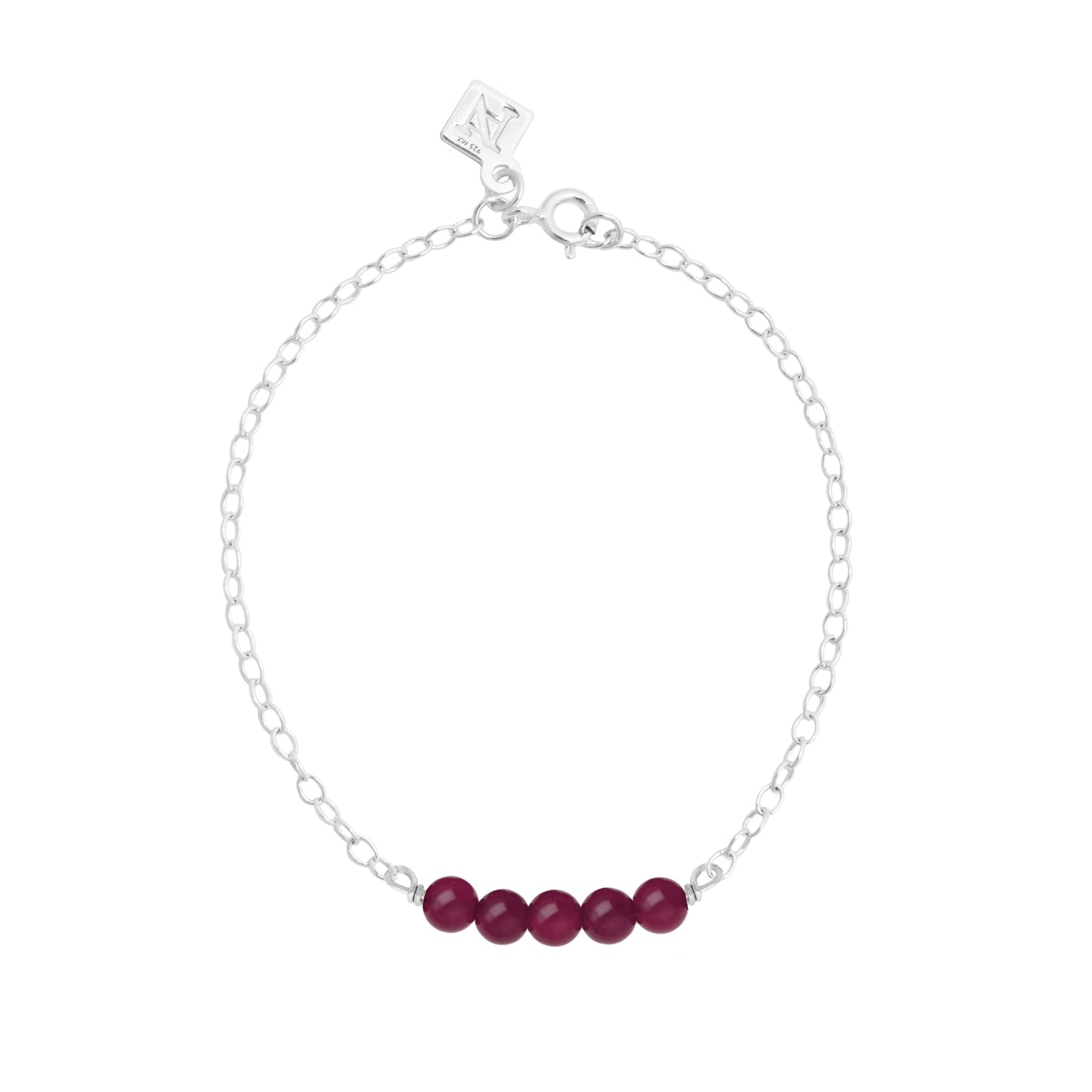 Pulsera Terra cadena de plata con piedras naturales