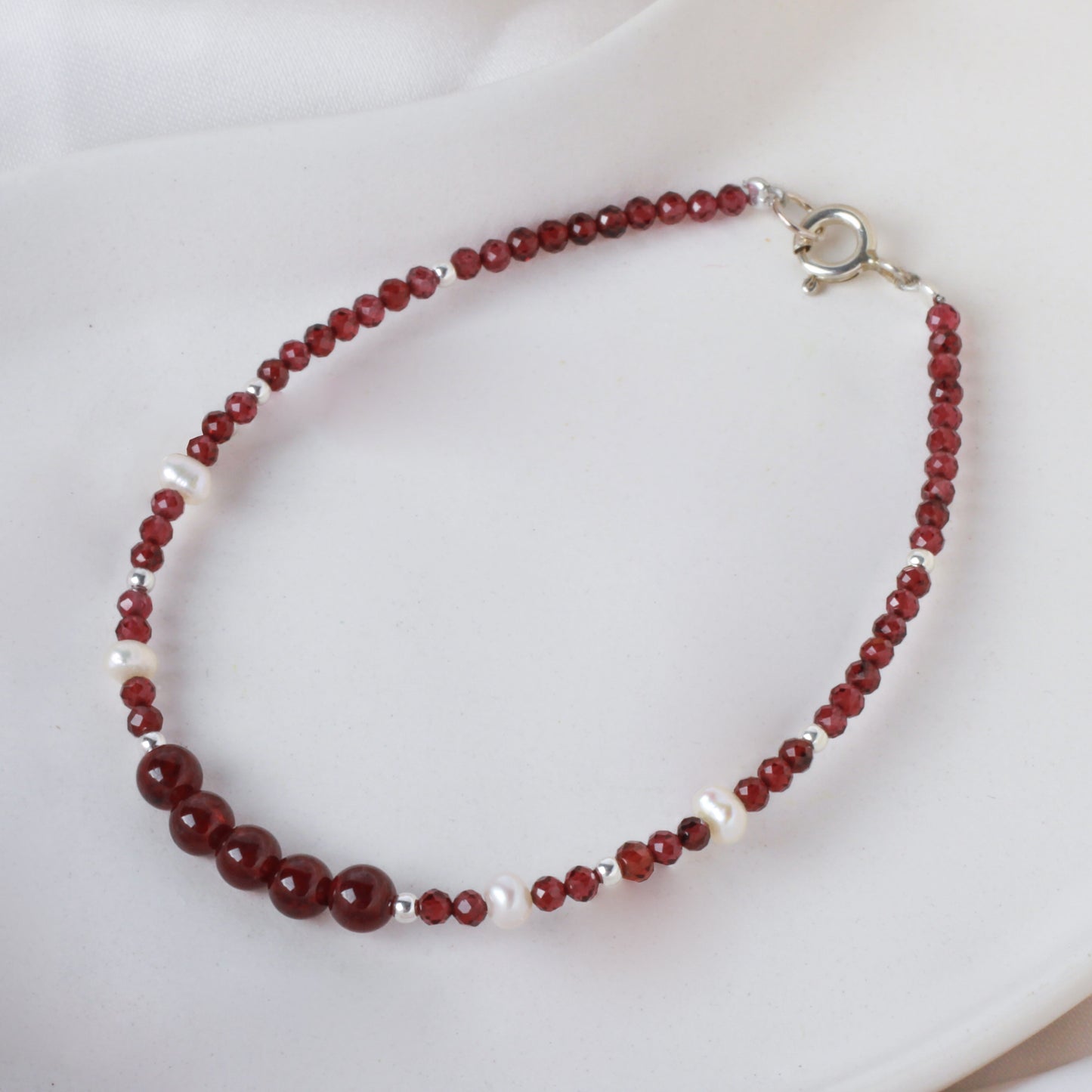 Pulsera Terra de granate con perlas