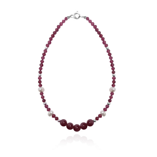 Pulsera Terra de granate con perlas