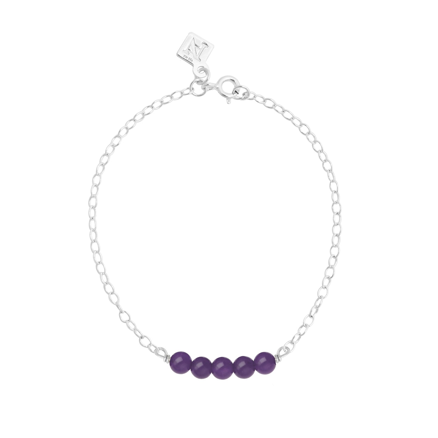 Pulsera Terra cadena de plata con piedras naturales