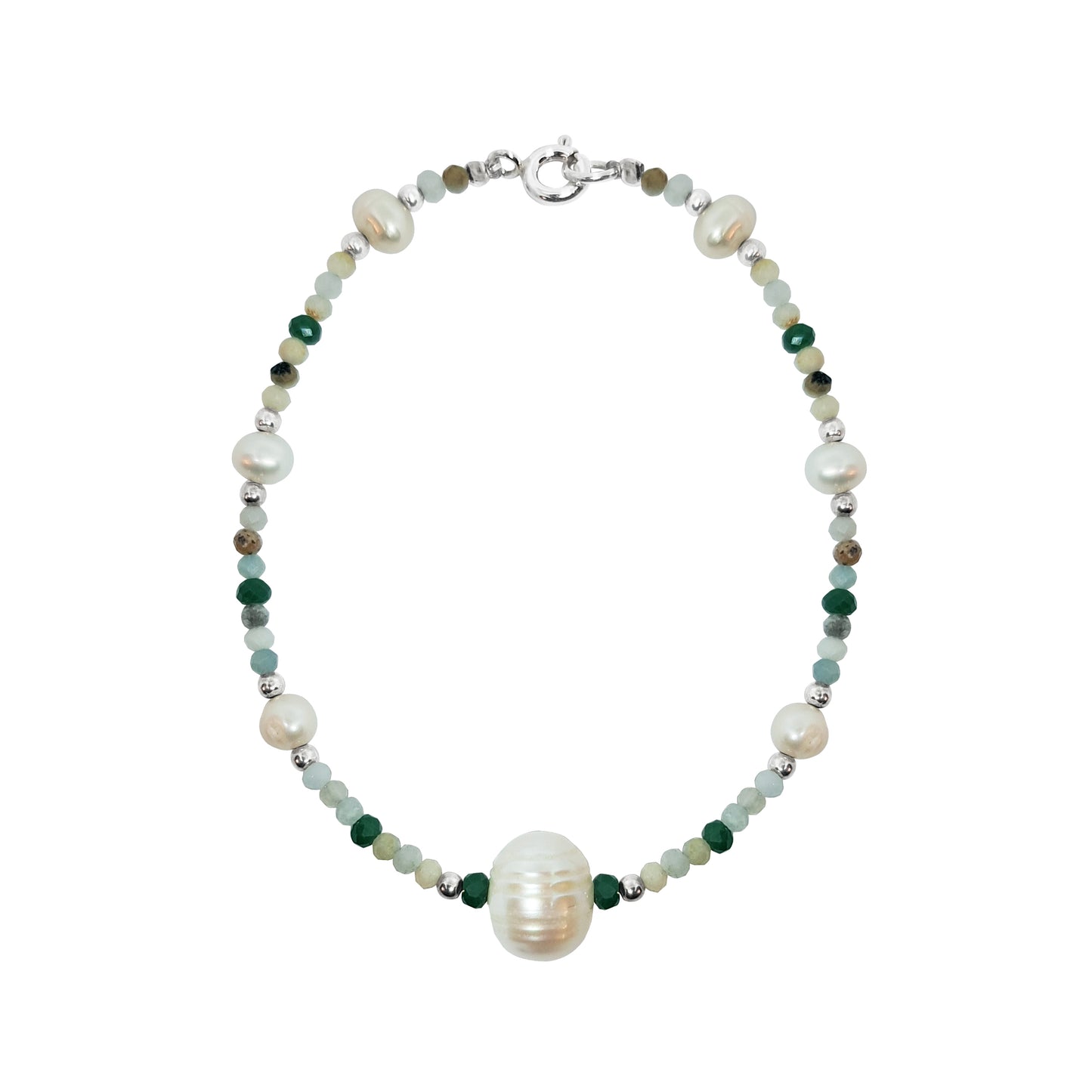 Pulsera Terra de amazonita con perlas