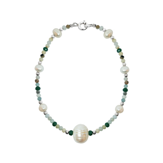 Pulsera Terra de amazonita con perlas