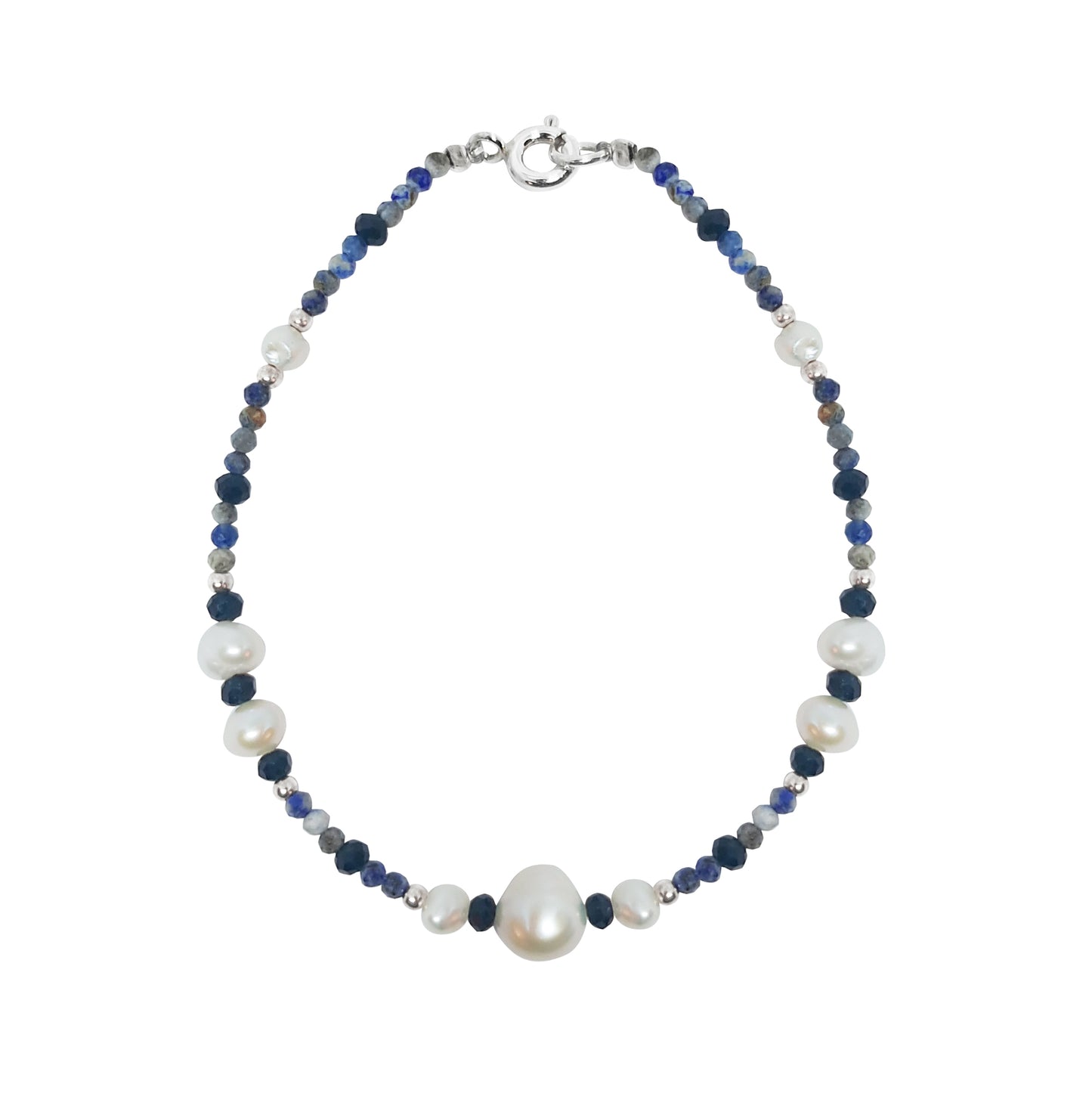 Pulsera Terra de lapislázuli con perlas