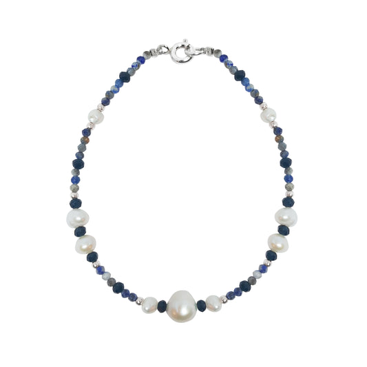 Pulsera Terra de lapislázuli con perlas