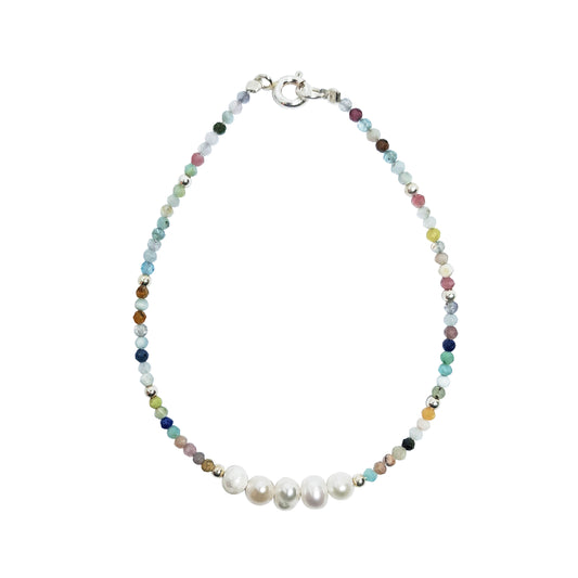 Pulsera Terra de piedras mixtas y perlas