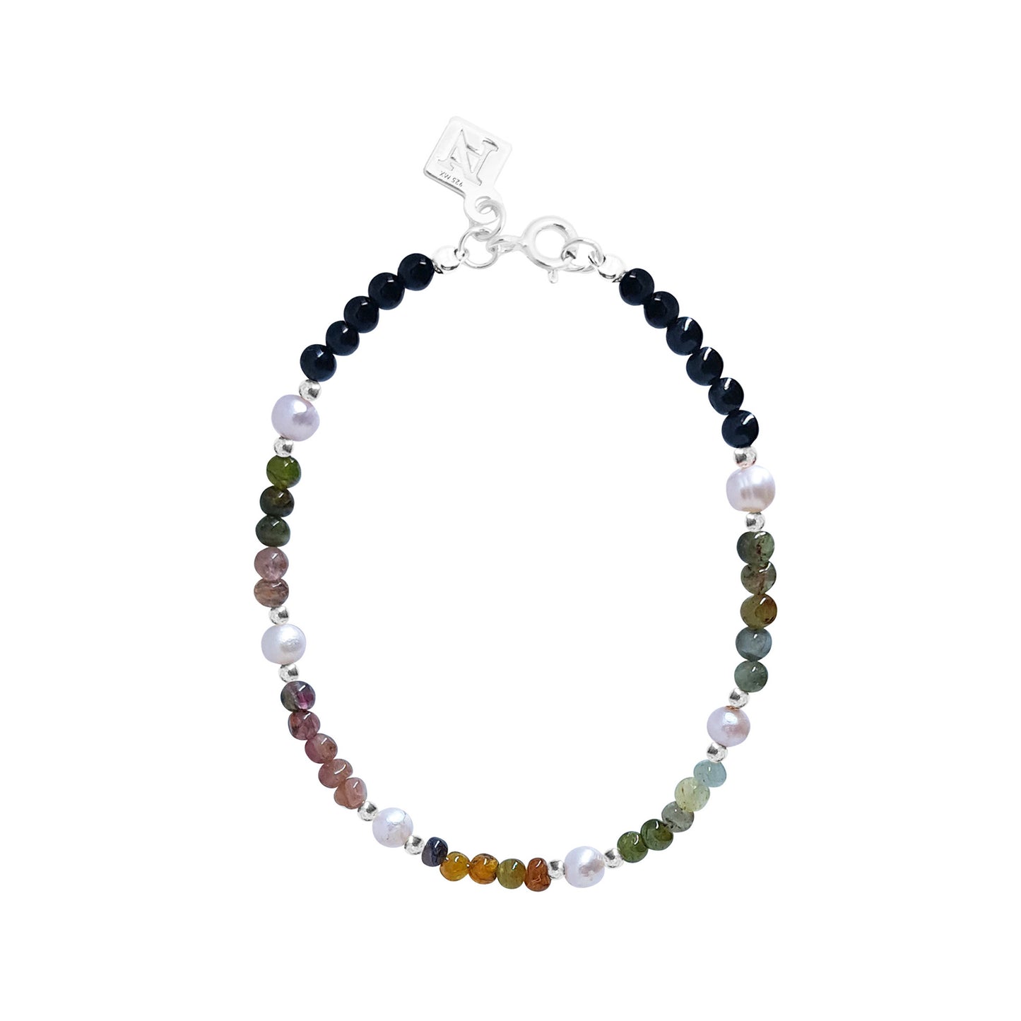 Pulsera Terra de turmalina con perlas