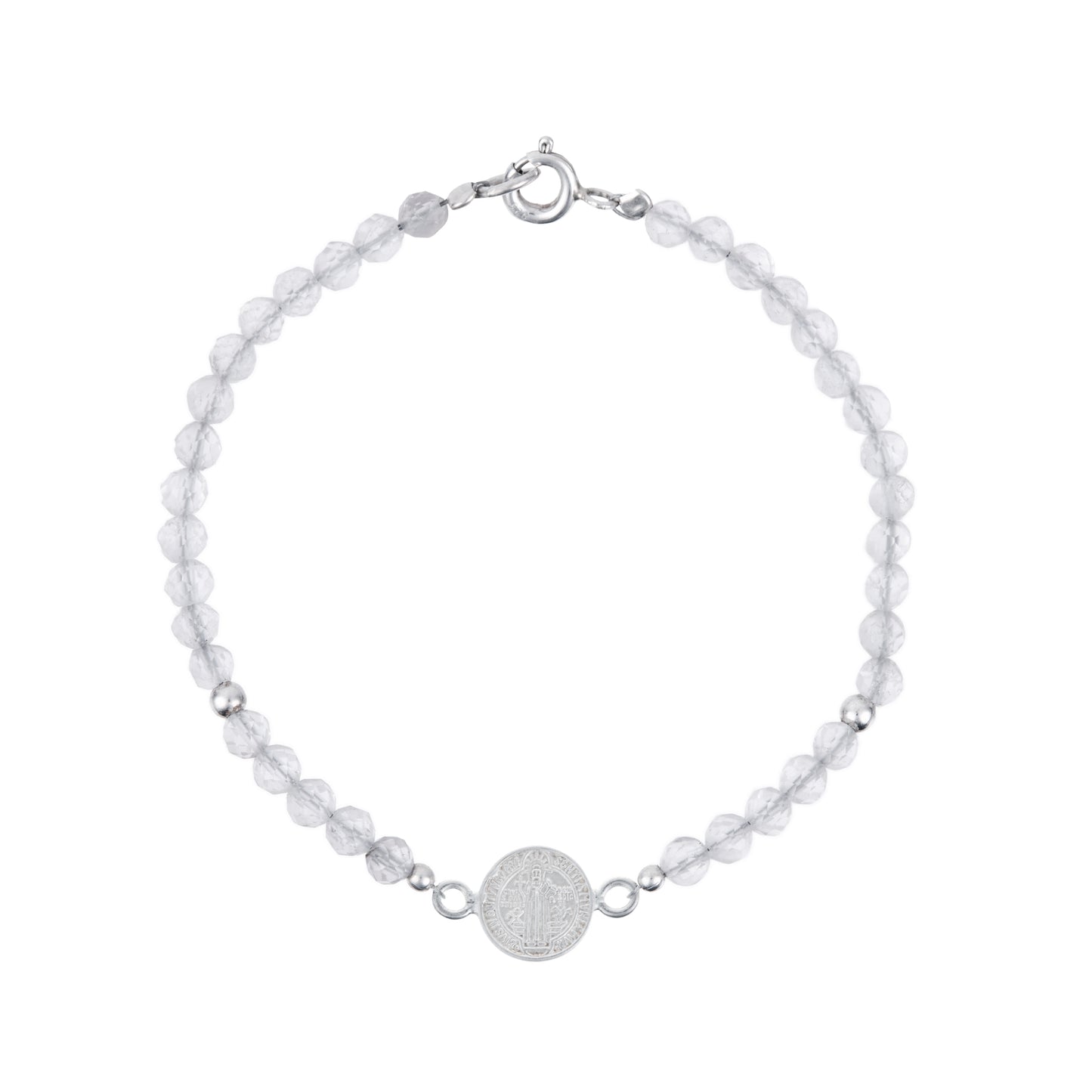 Pulsera Nube San Benito de plata con cuarzo blanco