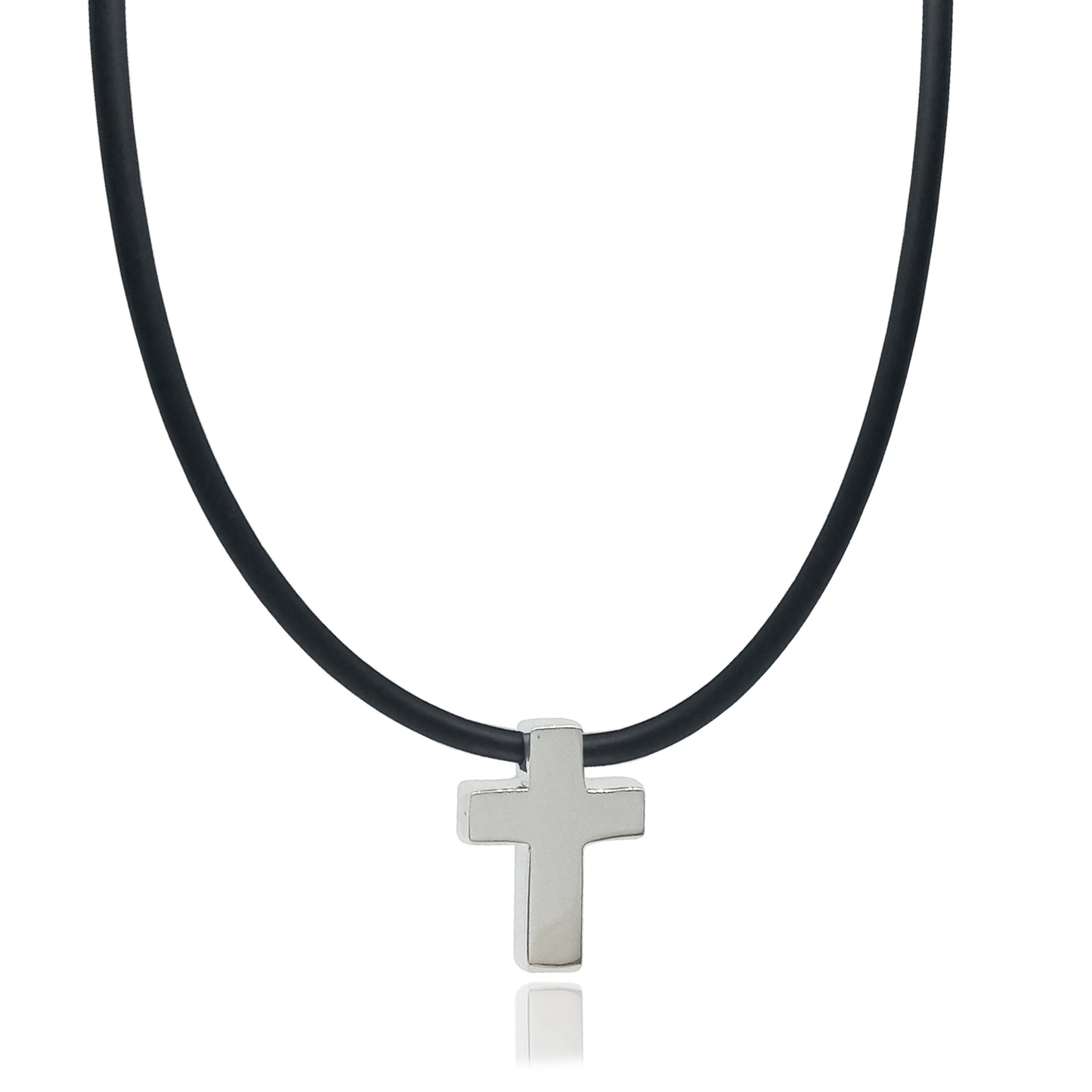 Collar Nube de cruz rectangular con caucho