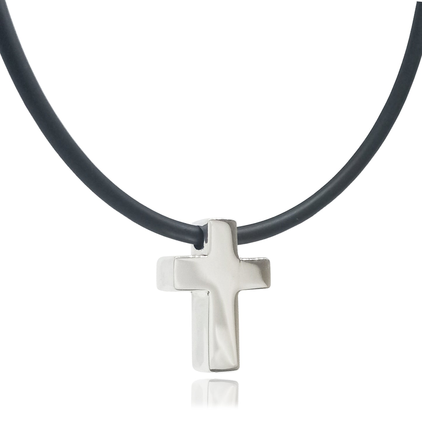 Collar Nube de cruz rectangular con caucho