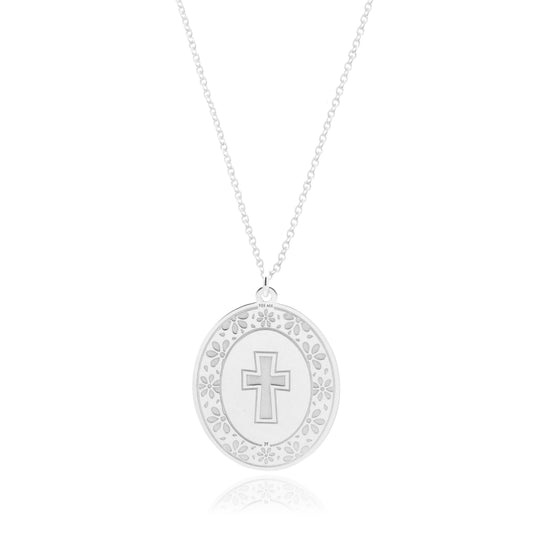 Medalla Nube chica con cruz de plata