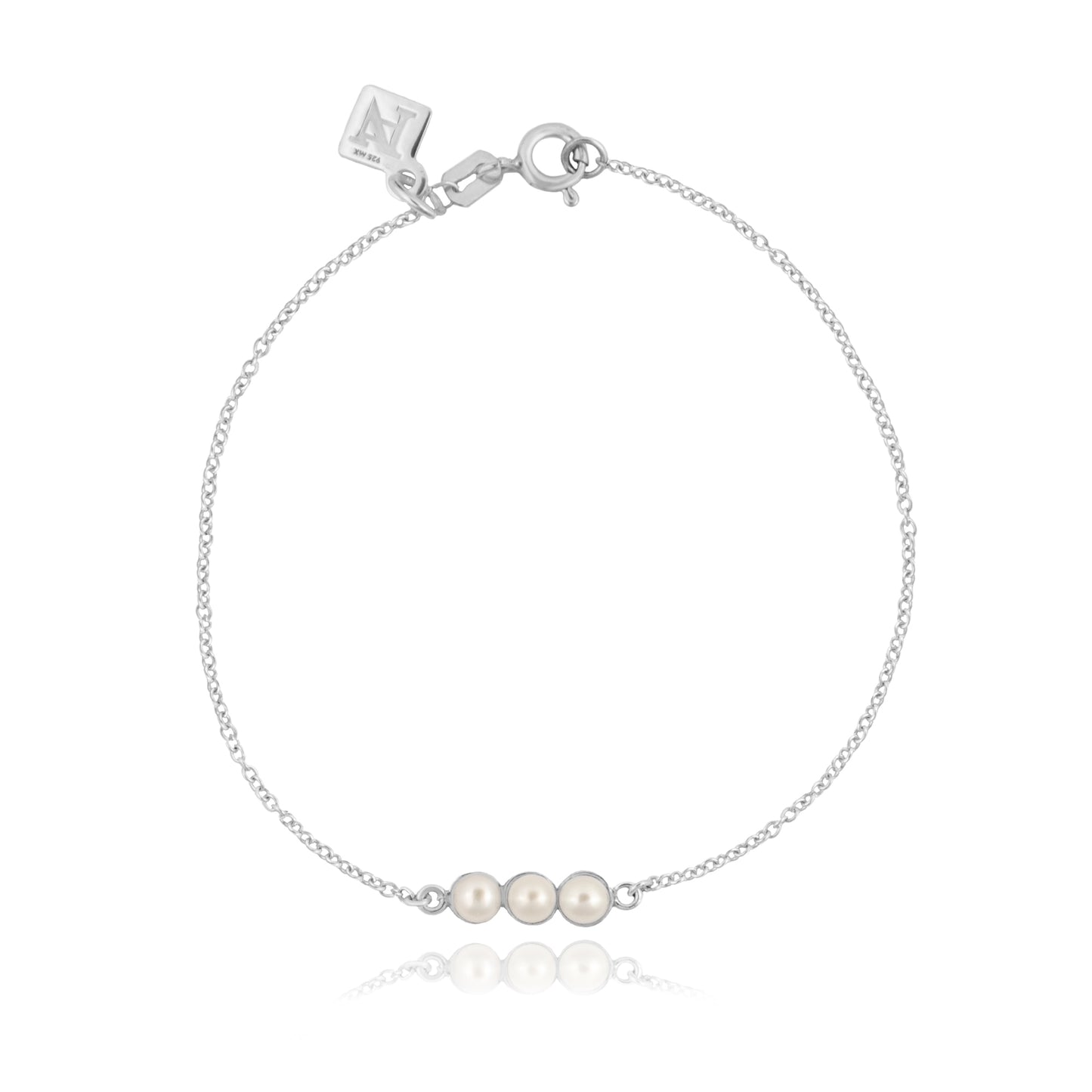 Pulsera Sereno de plata y perlas