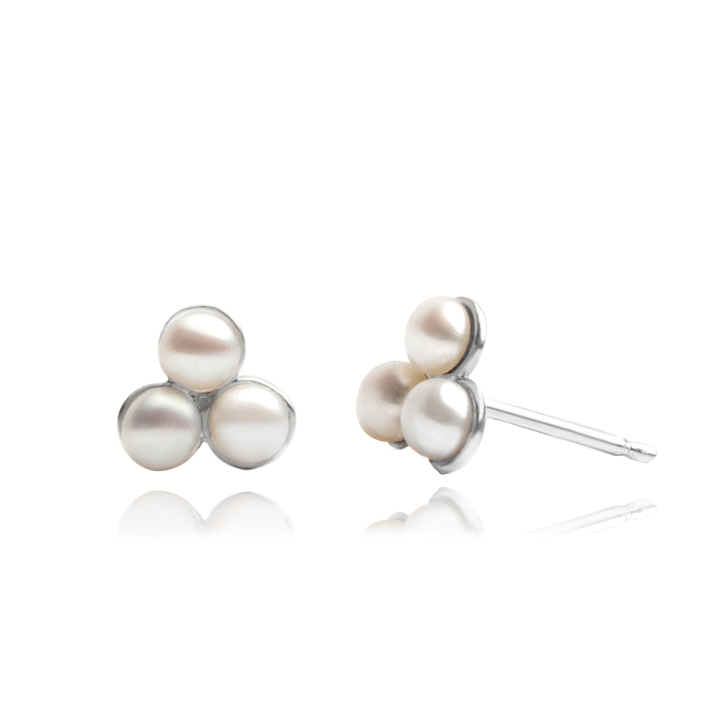 Broqueles Sereno de plata y perlas