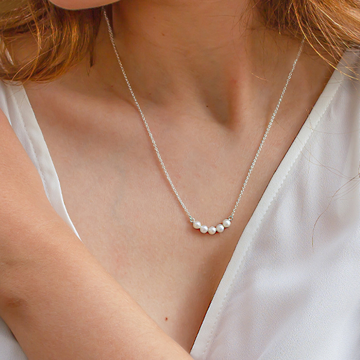Collar Sereno de plata y perlas