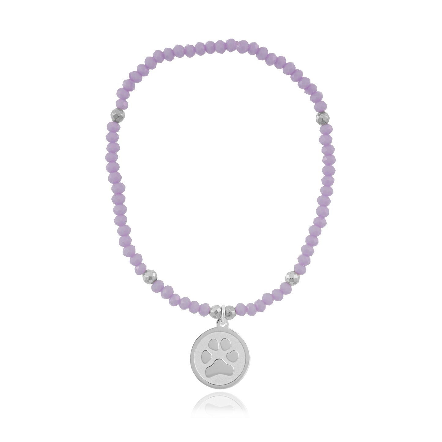 Pulsera elástica con piedra y charm Huellas