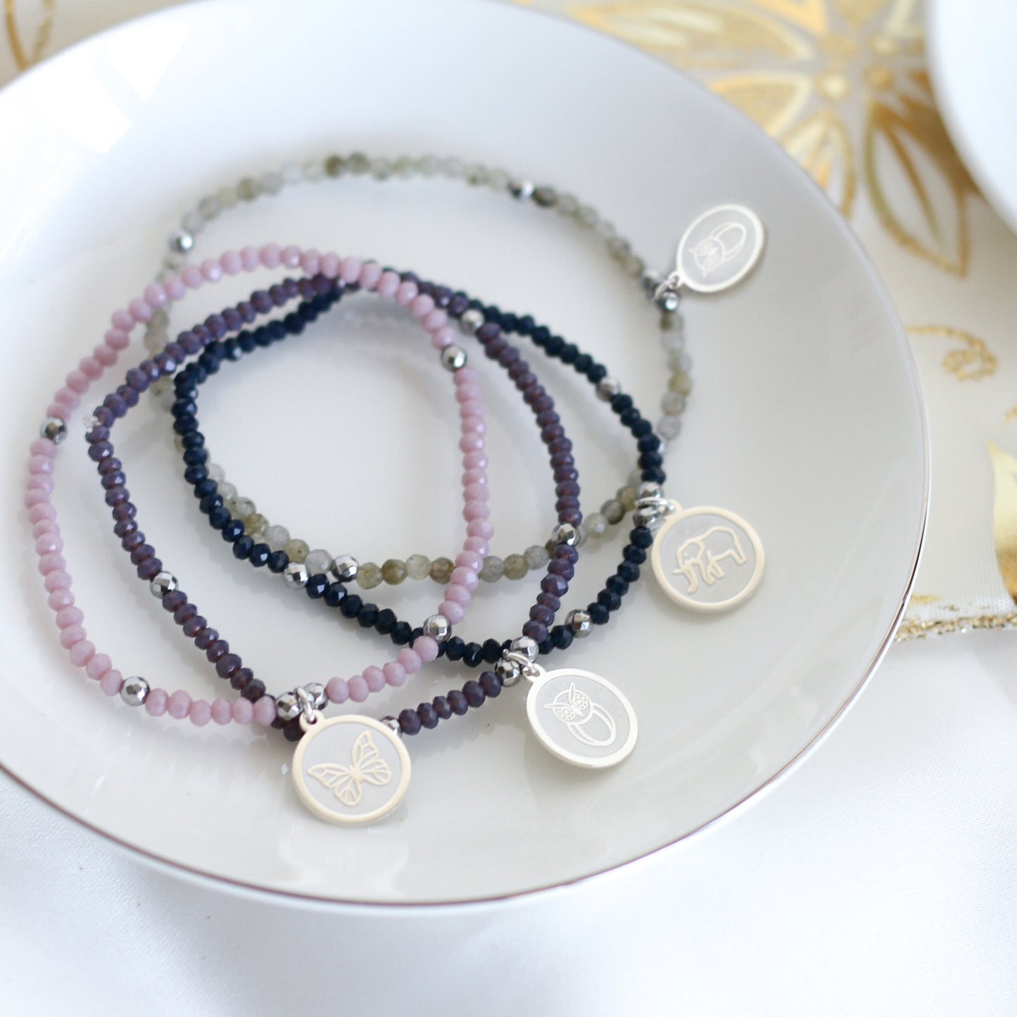 Pulsera elástica Resiliencia con charm búho