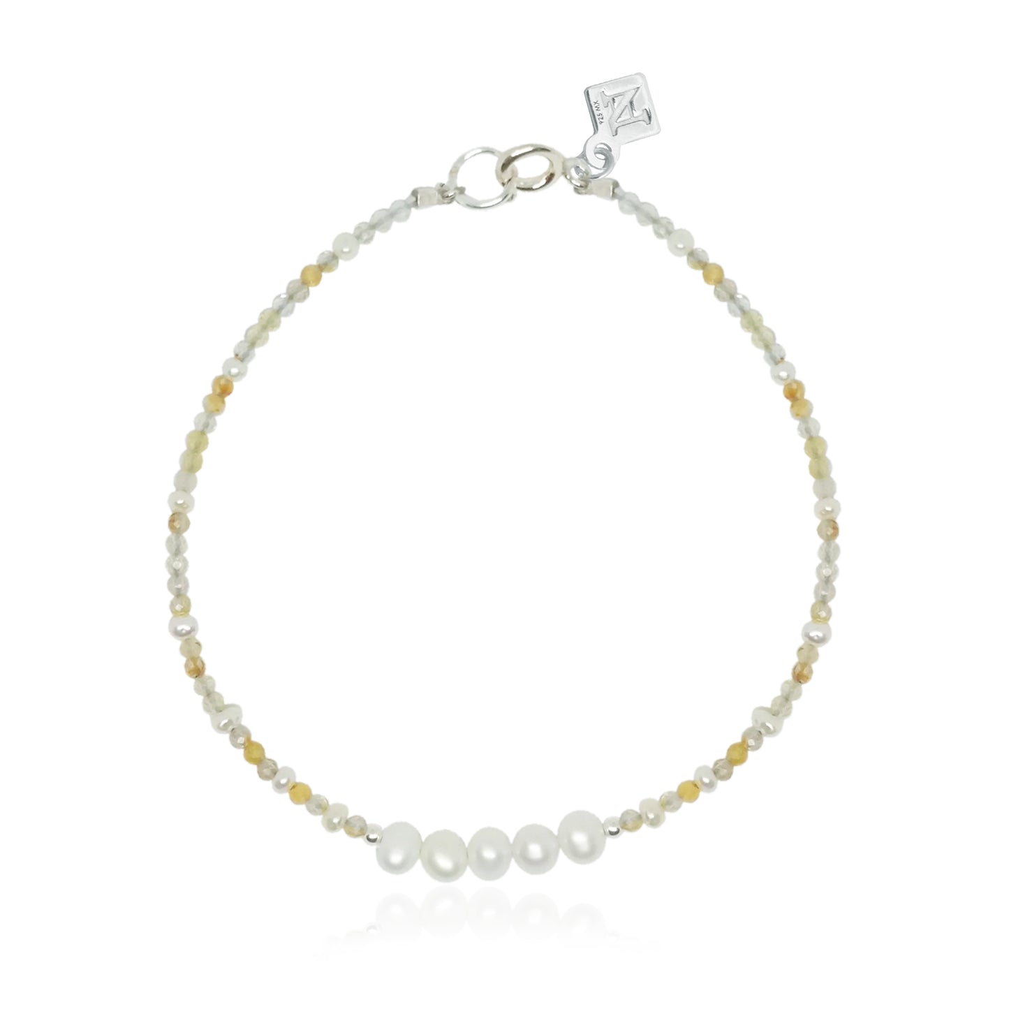Pulsera Terra de prehenita y perlas