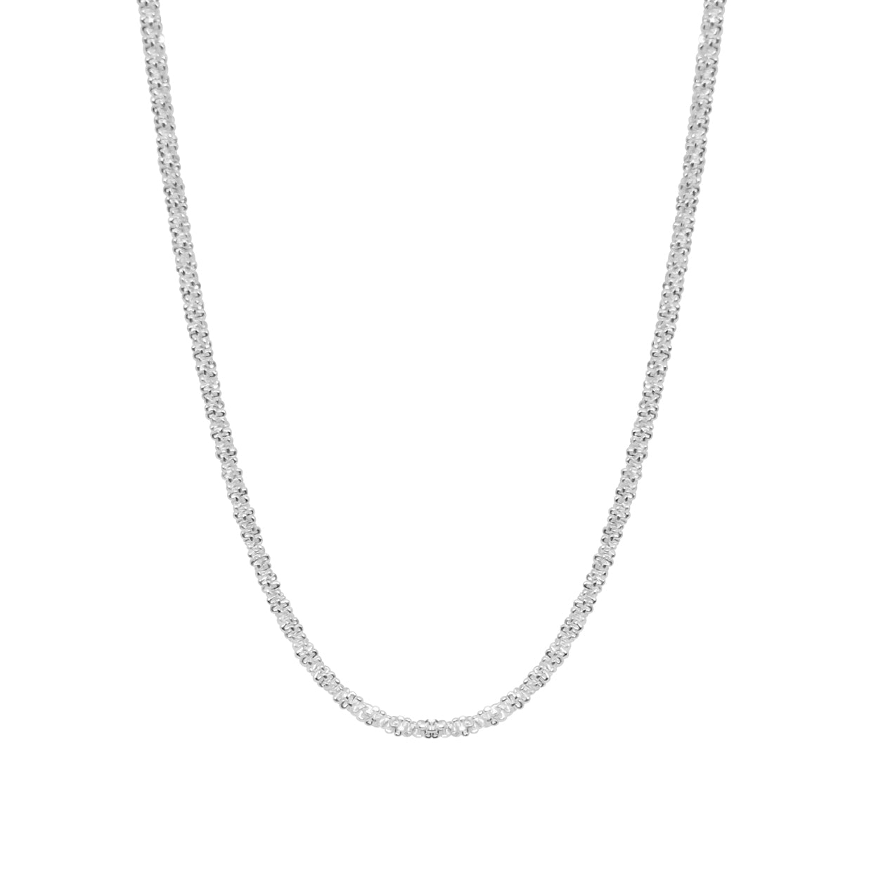 Collar cadena granulada de plata