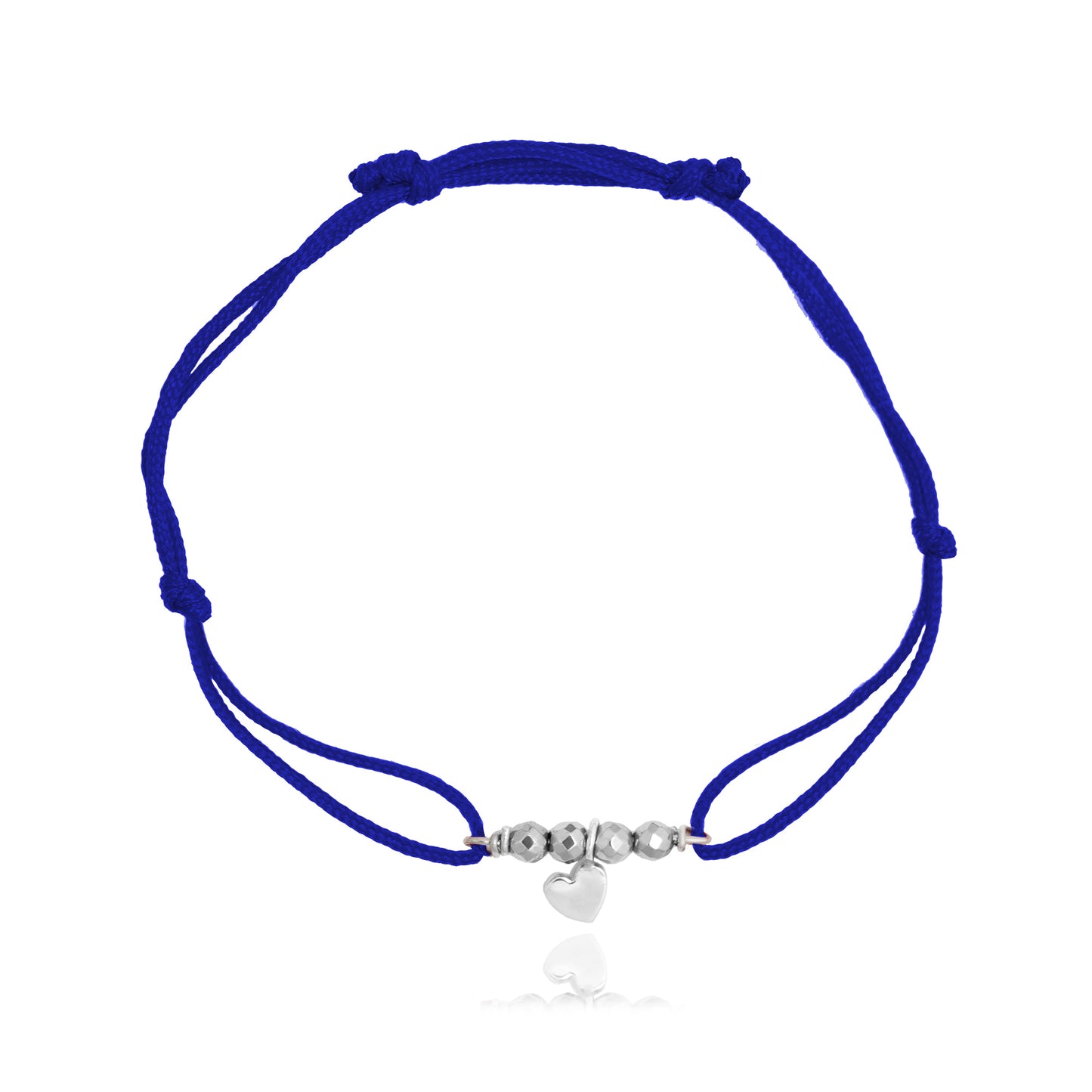 Pulsera corazón Amore de plata con hilo
