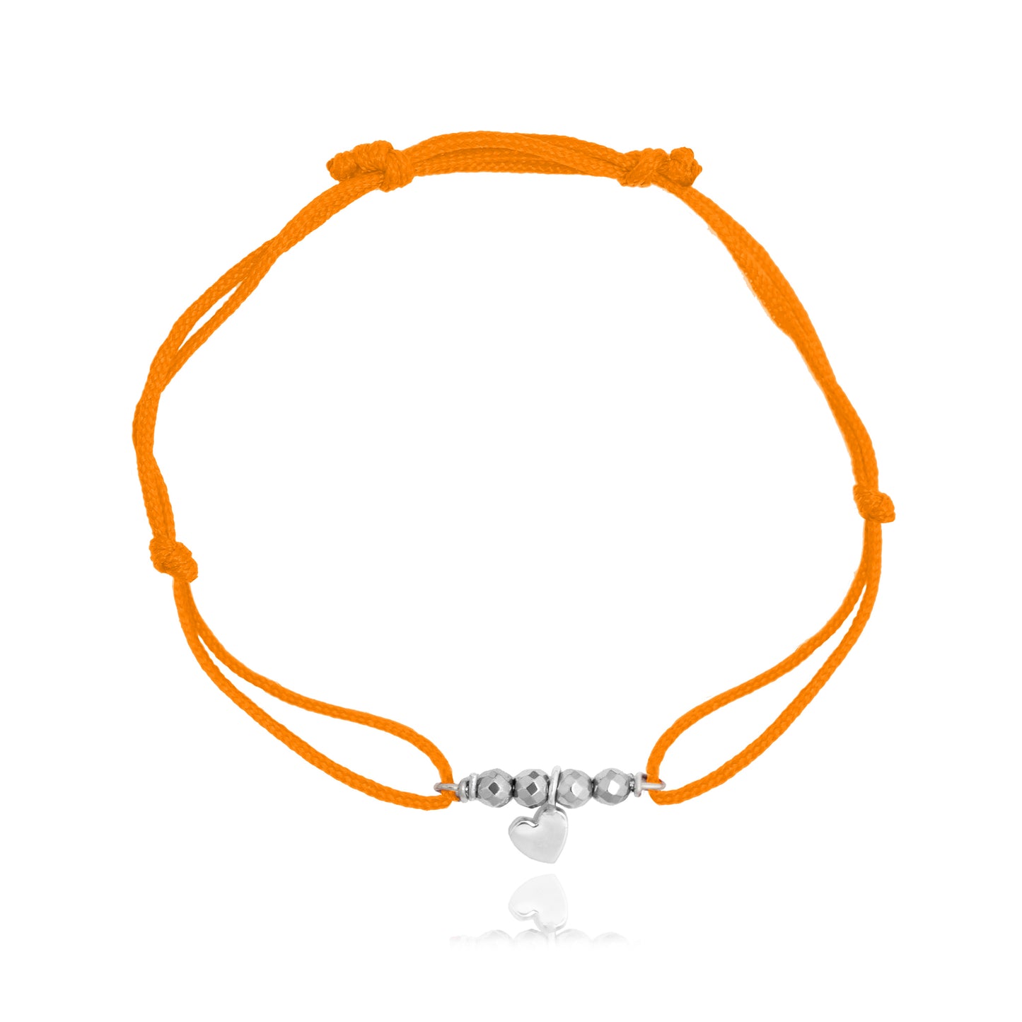 Pulsera corazón Amore de plata con hilo