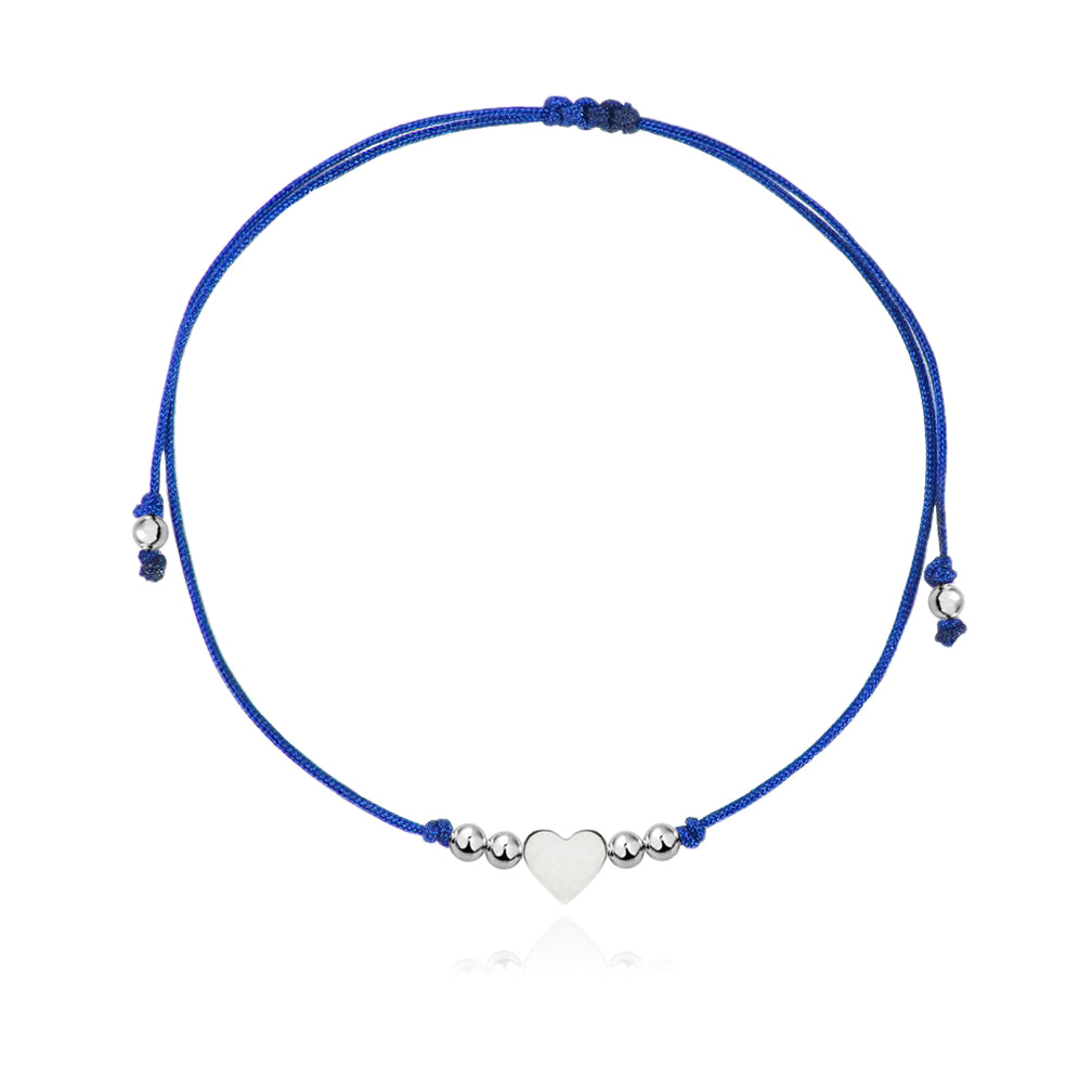 Pulsera Maite de plata con hilo azul