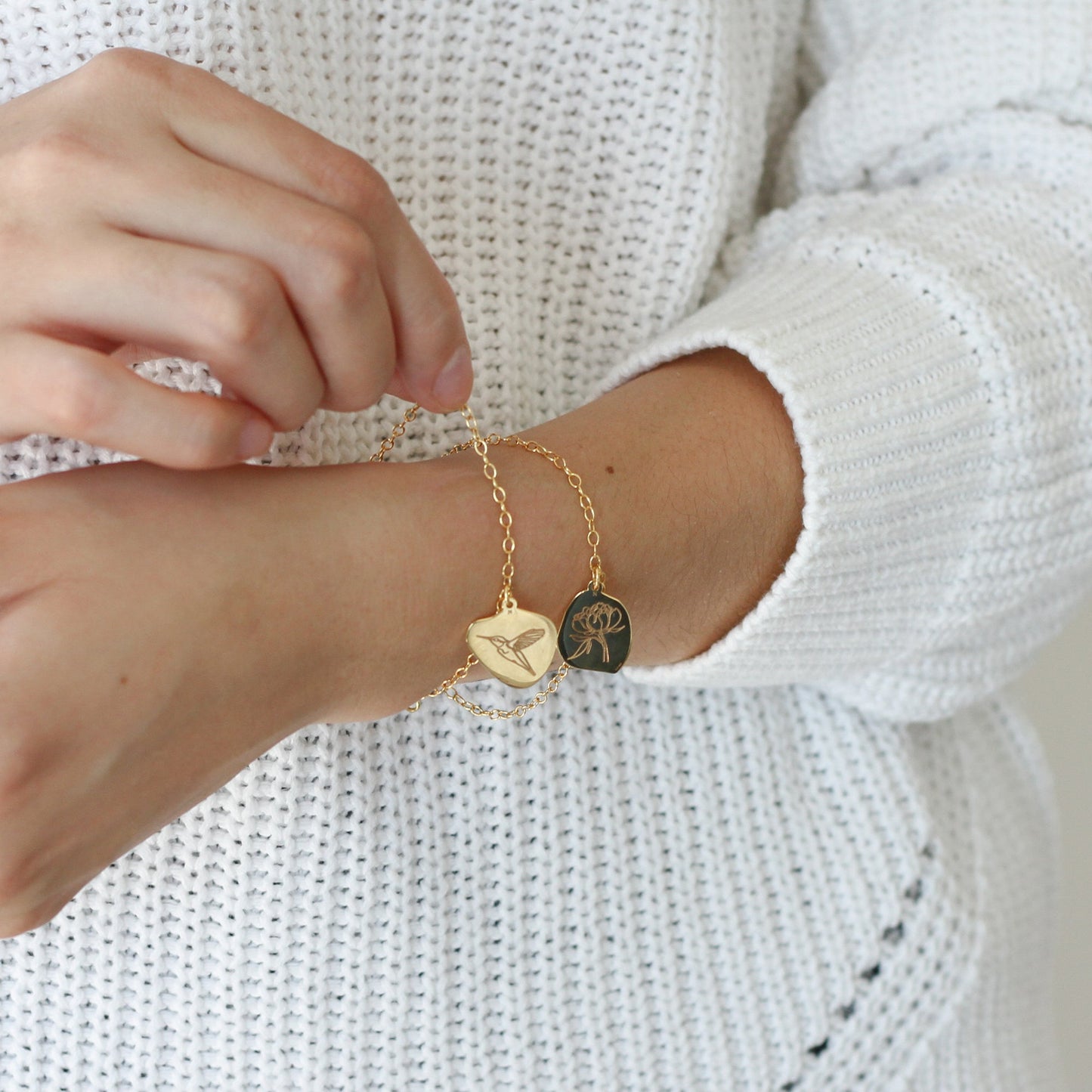 Pulsera colibrí Amor Natural de plata