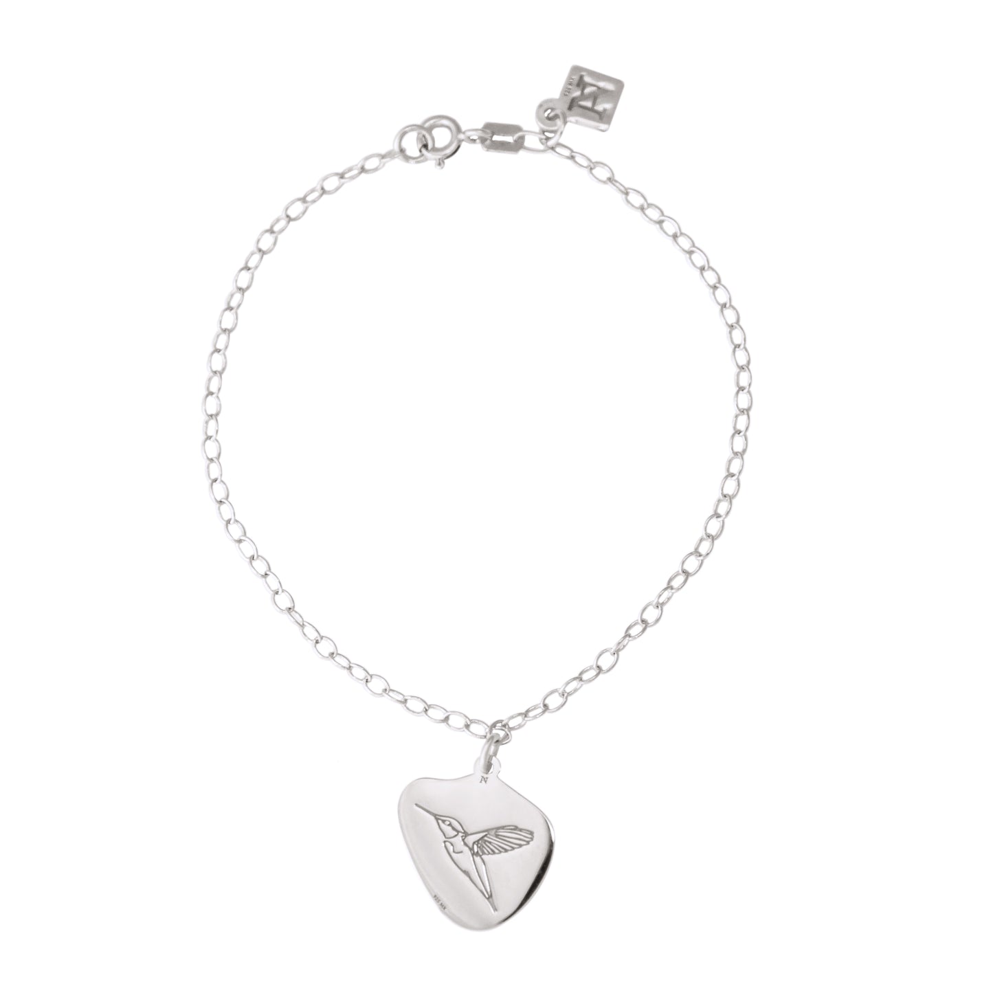 Pulsera colibrí Amor Natural de plata
