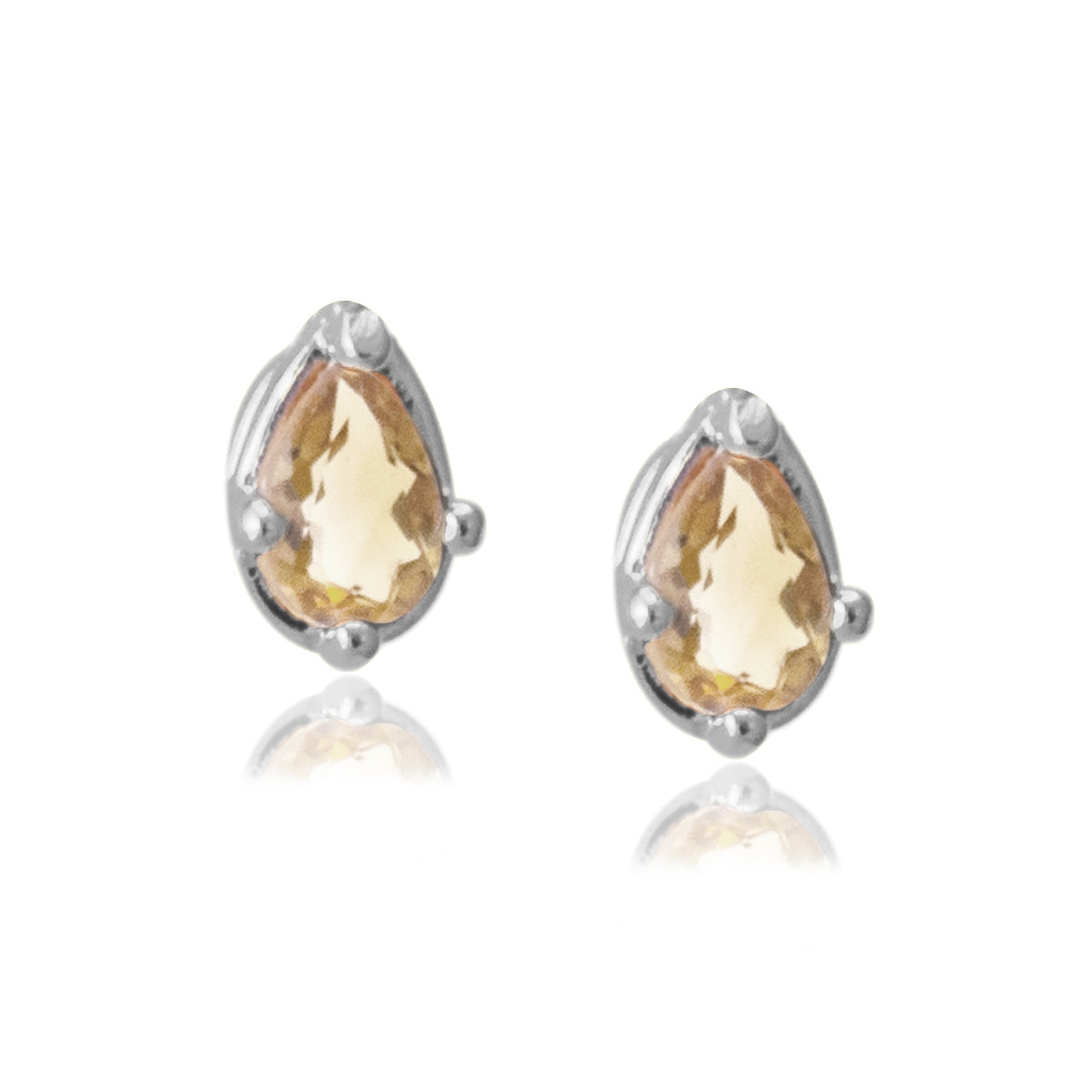 Broqueles citrina Amor Natural plata