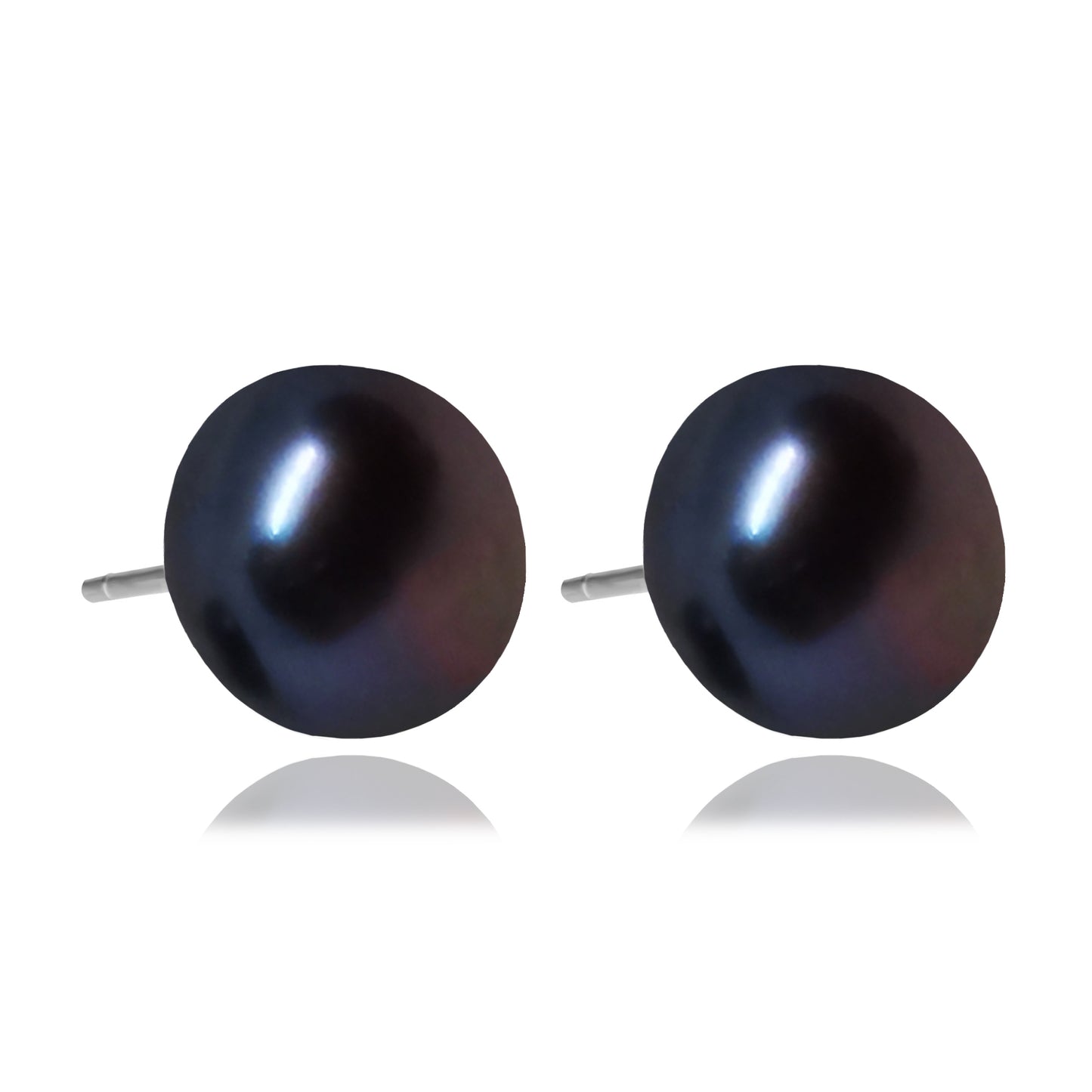 Broqueles perlas negras grandes