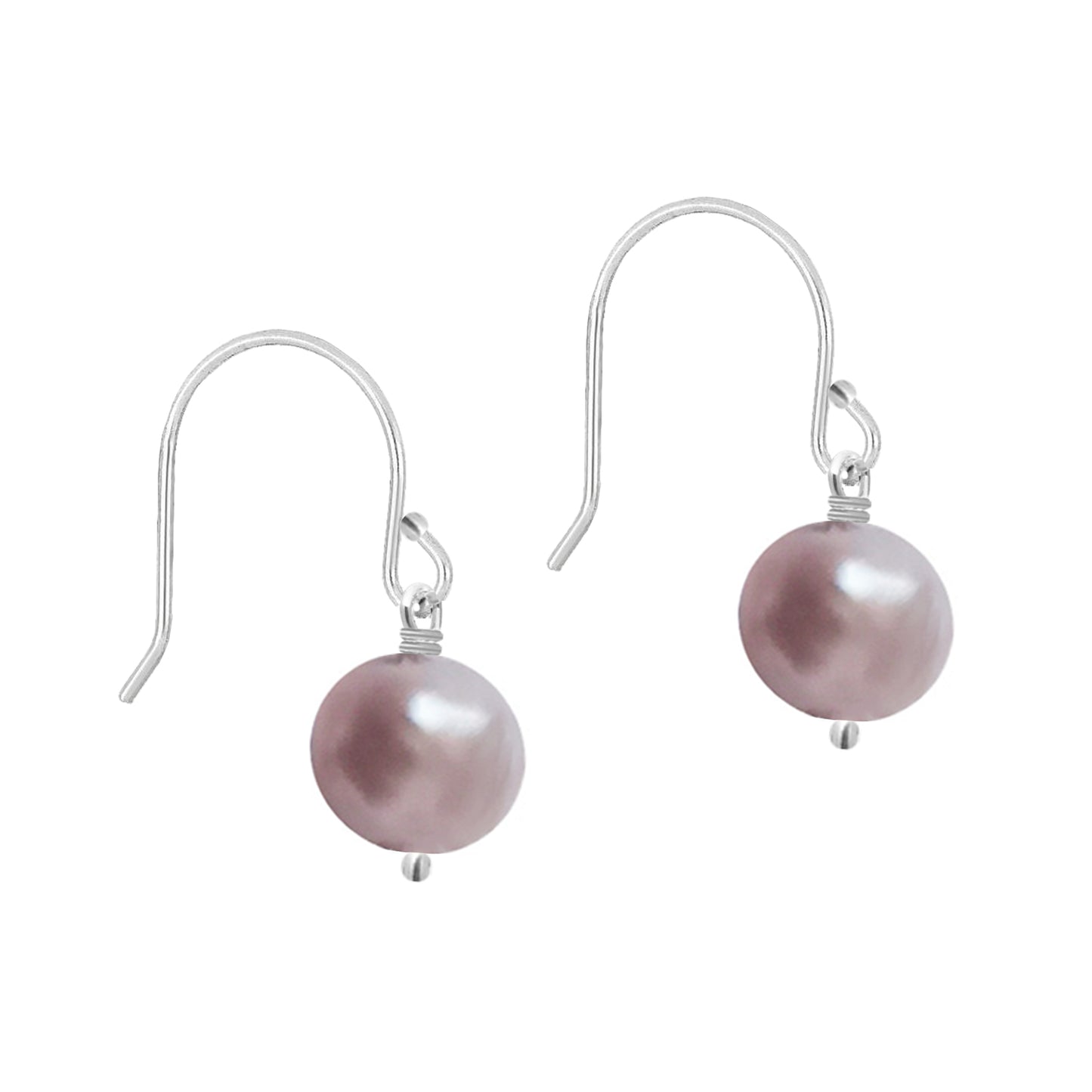 Arete gancho de plata con perla irregular