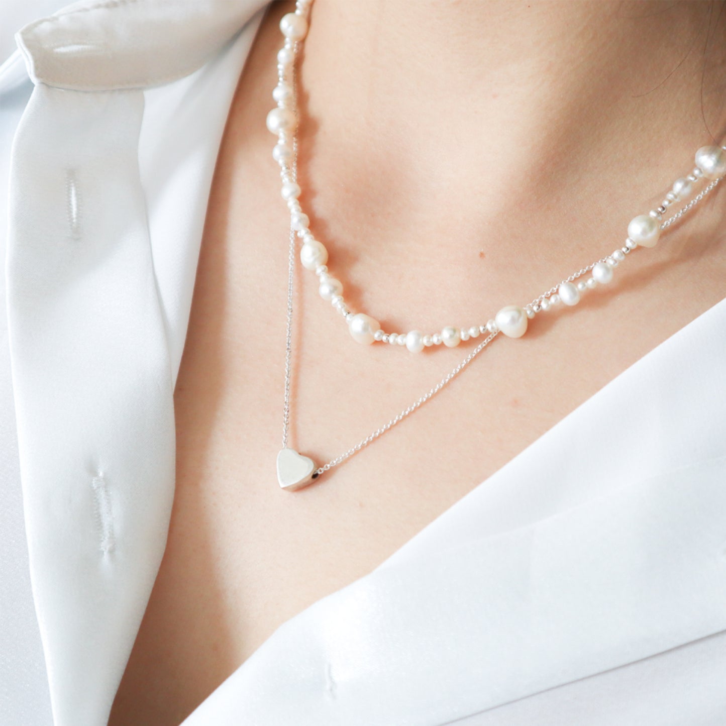 Collar corto de perlas